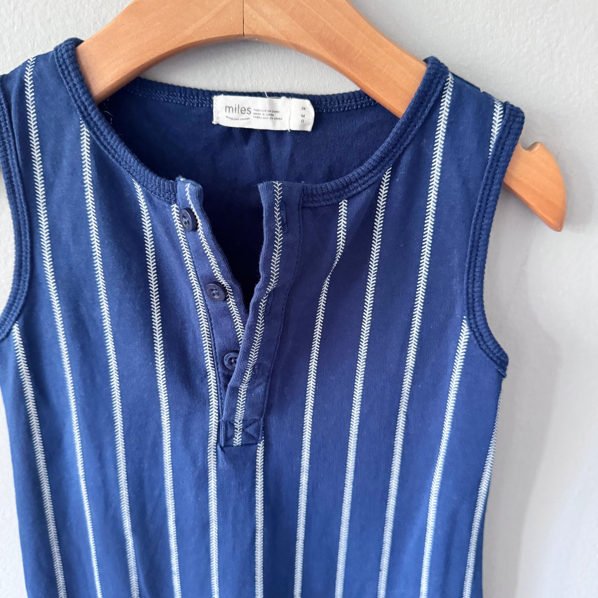 Miles baby / Navy stripe tank romper / 24M