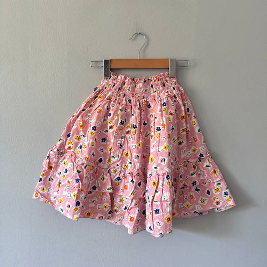 Vintage / Pink floral skirt / 8Y