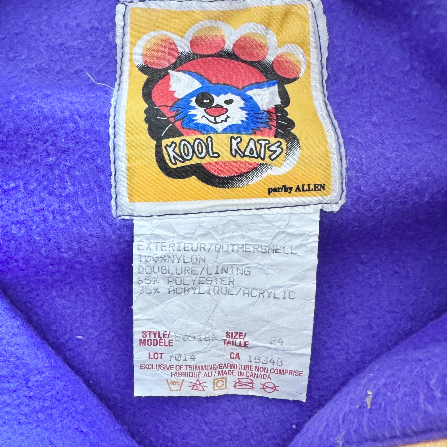 Veste doublée polaire Vintage / Kool Kats / 24M