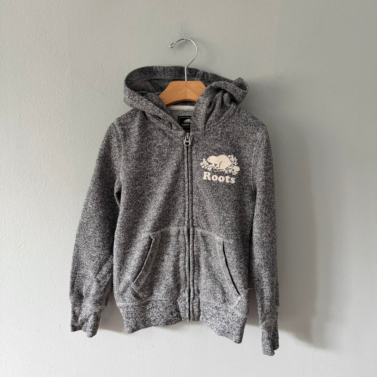 Roots / Salt and pepper zip up hoodie / 5-6Y