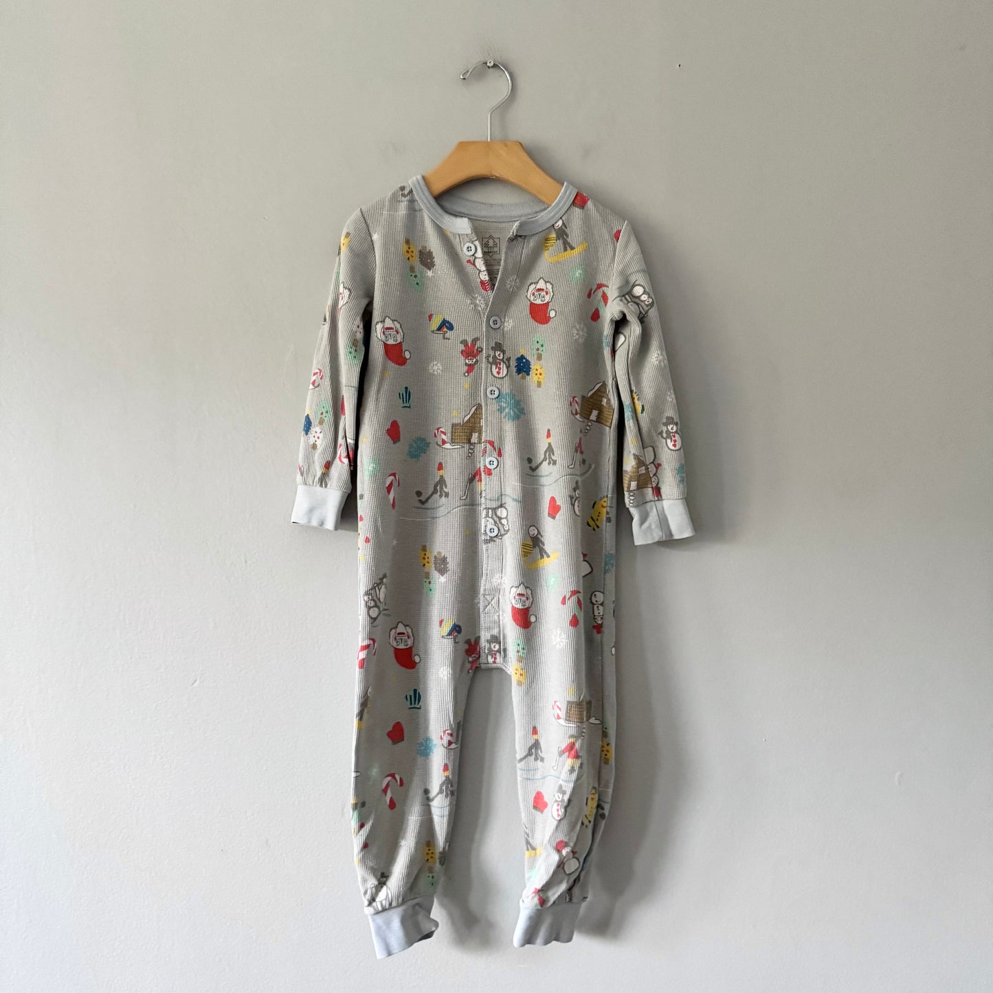 Arborist / Light grey holiday romper / 2-3Y