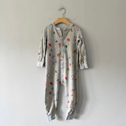 Arborist / Light grey holiday romper / 2-3Y