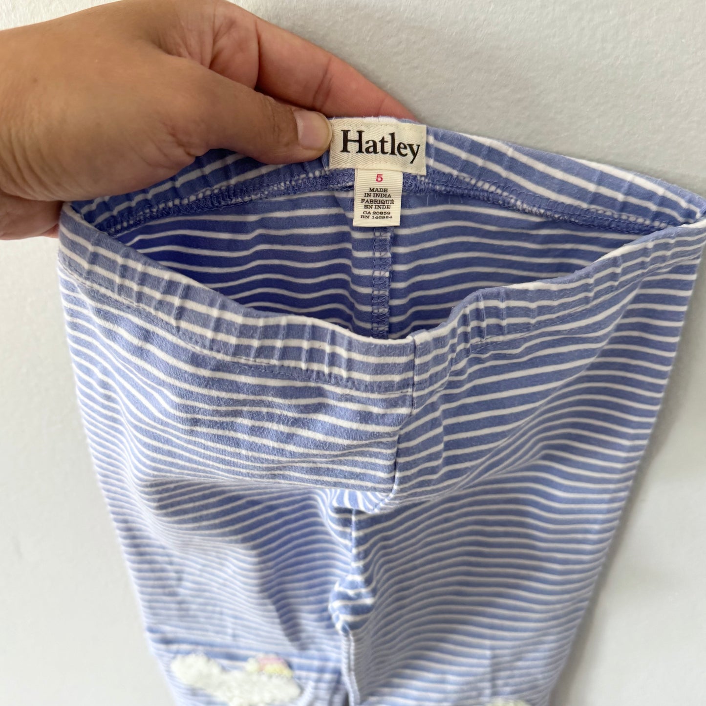 Hatley / Stripe x heart sequin leggings / 5Y