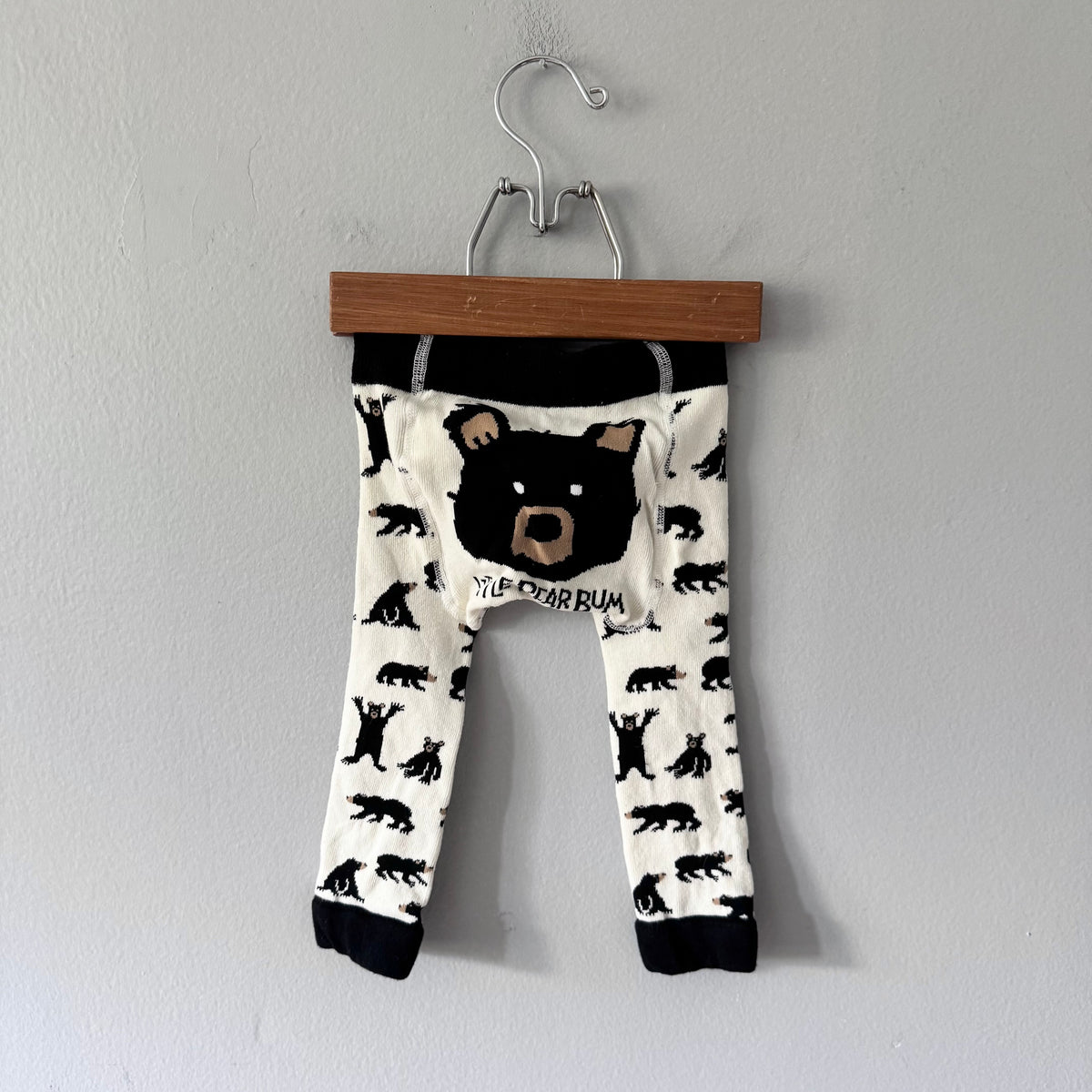 The Little Blue House / White x black knit leggings / 12-24M