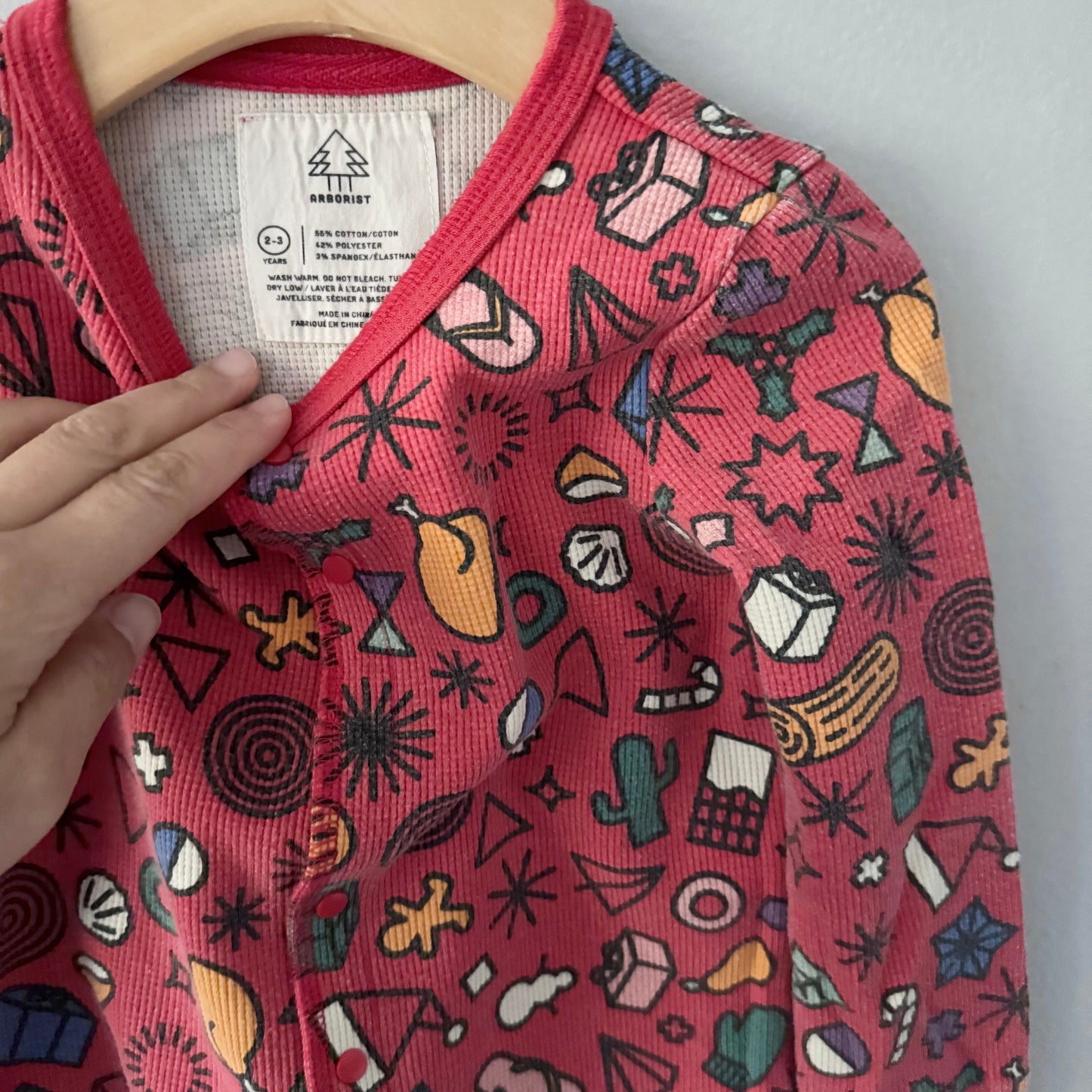 Arborist / Red waffle romper / 2-3Y