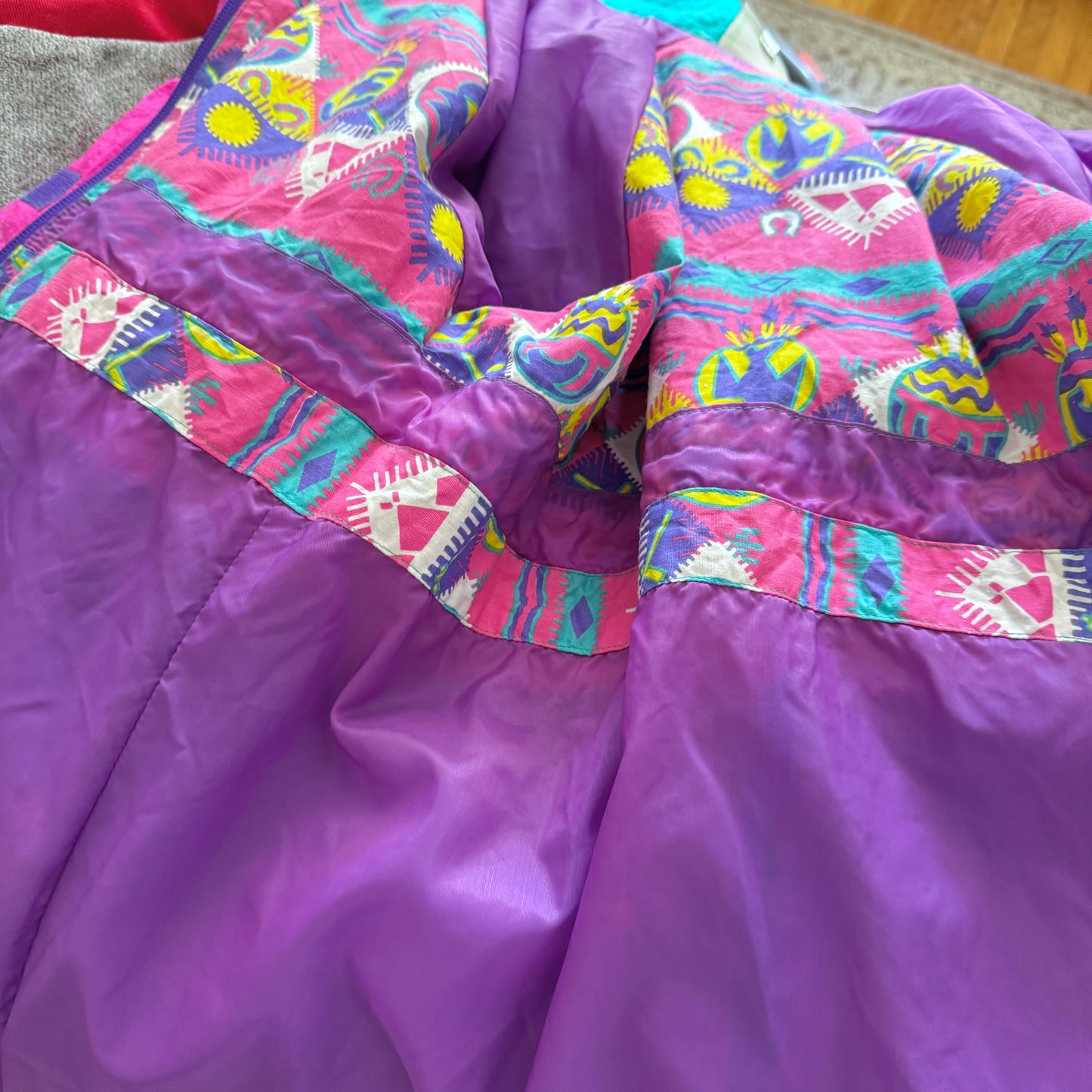 Vintage SOS / Purple zip up nylon jacket / 8(Fits 11-12Y)