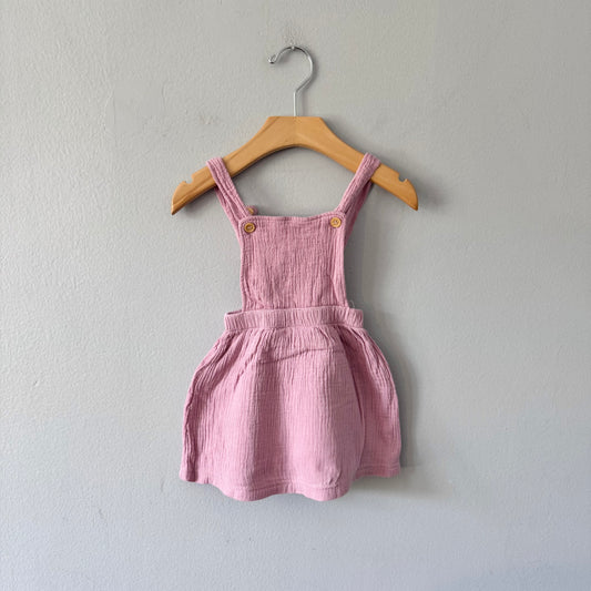 Lila & Jack / Pink muslin overall skirt / 12-18M