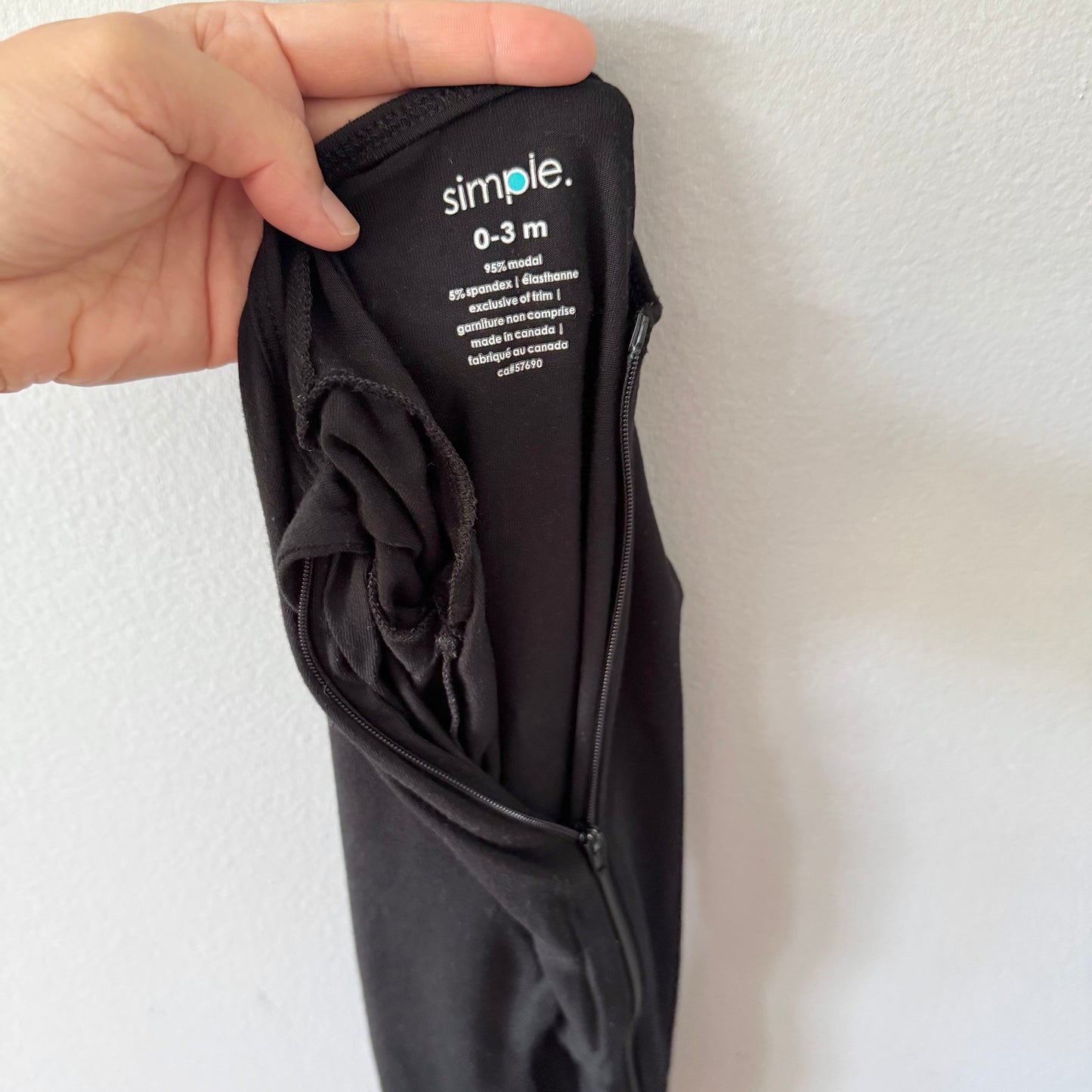 Simple. / Black modal romper / 0-3M