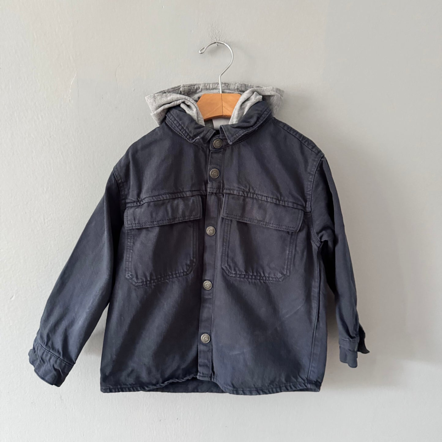 Zara / Dark grey denim shirt jacket / 3-4Y