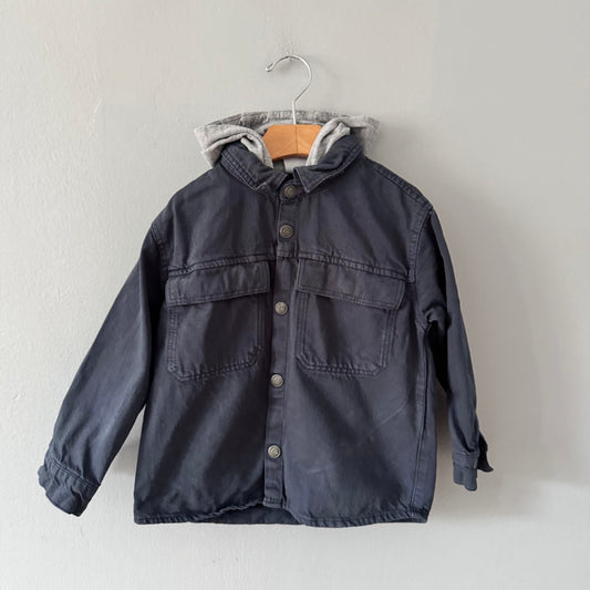 Zara / Dark grey denim shirt jacket / 3-4Y