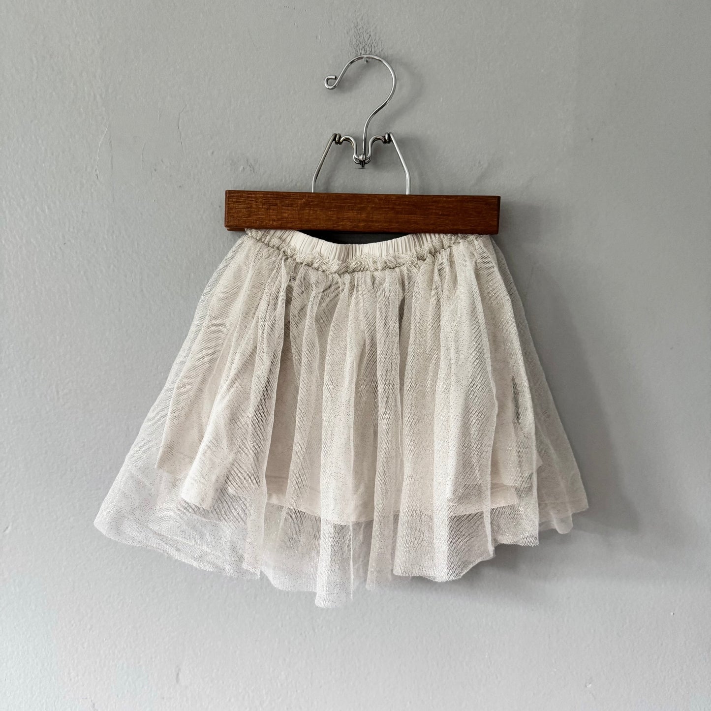 Zara / White x gold sparkle tutu skirt / 4-5Y