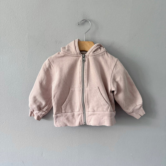 Mini Mioche / Light pink zip up hoodie / 12-18M