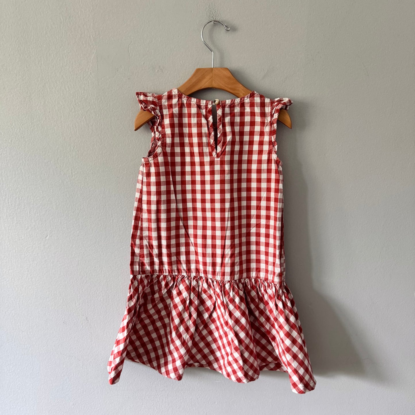 Miles the label / White red gingham dress / 4Y