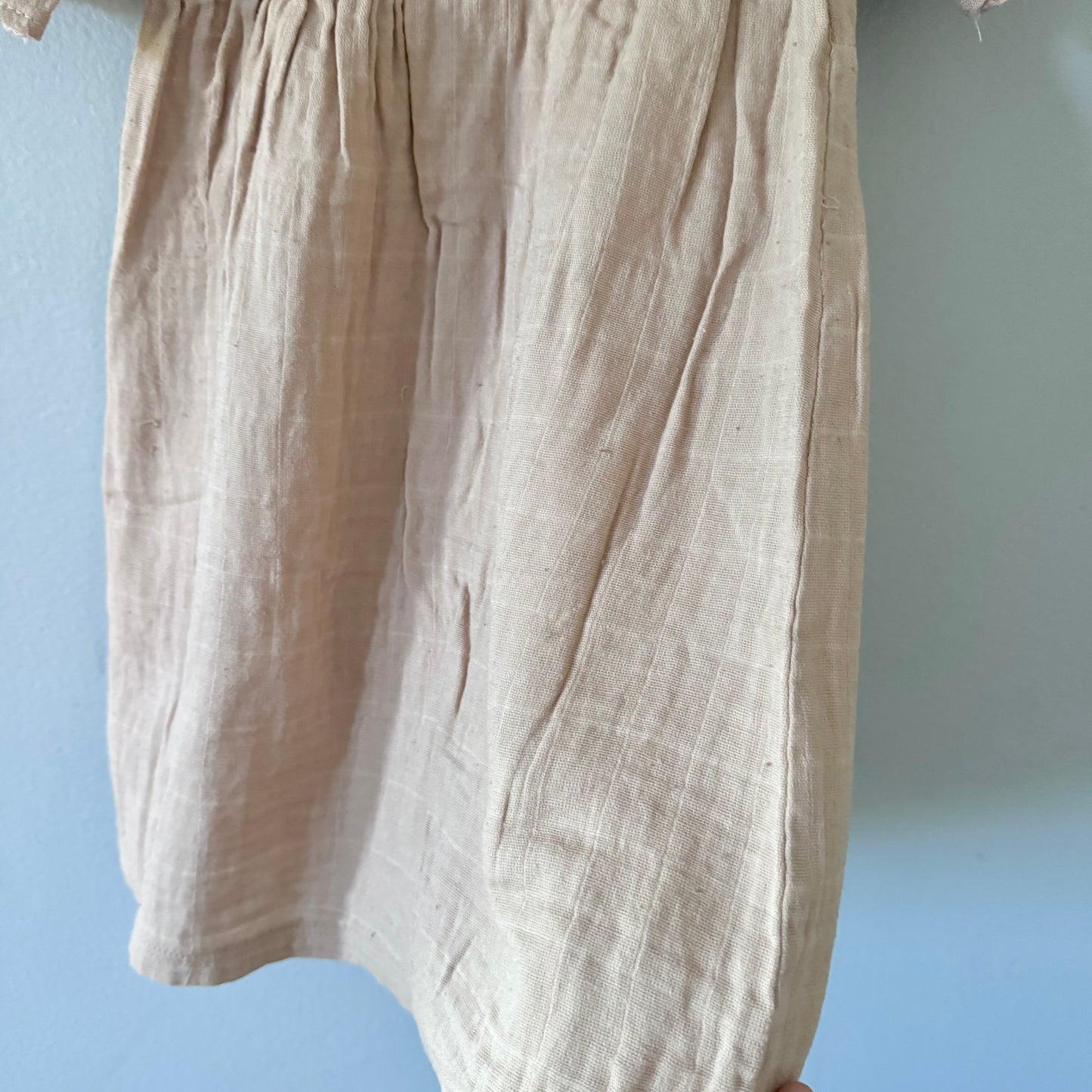 B Organic  / Brown muslin cotton dress / 2Y