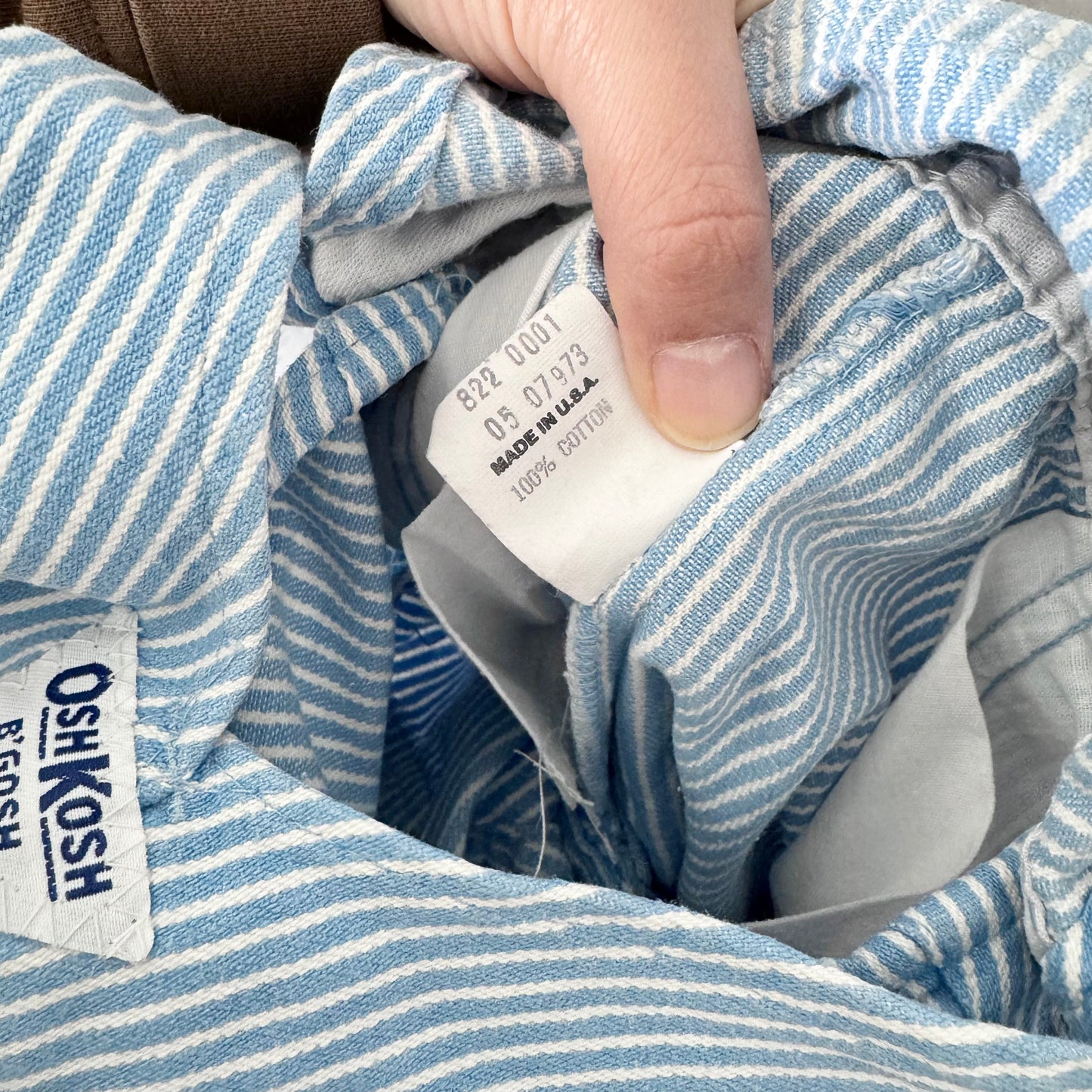 Vintage / Oshkosh stripe denim overalls / 18M