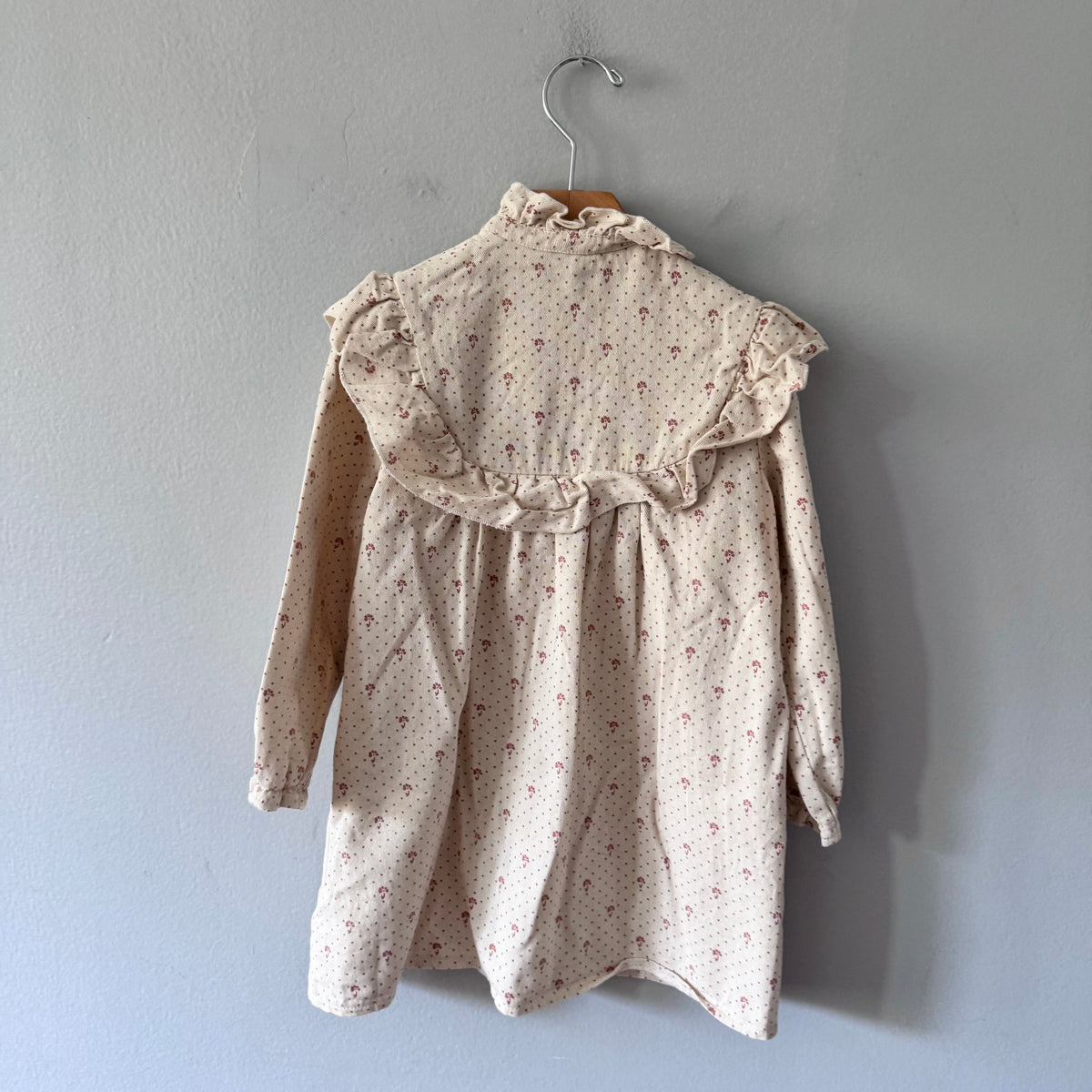 Marsou Paris / Ivory x red dots long sleeve dress / 4Y