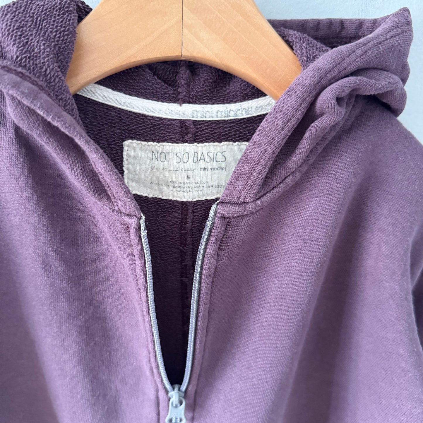 Mini mioche / Purple zip up hoodie / 5Y
