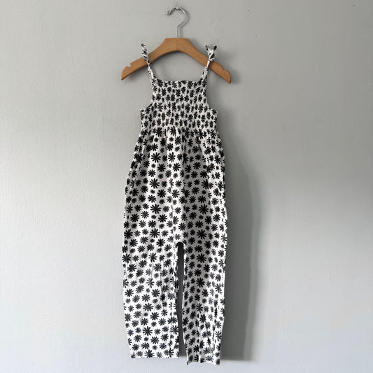 Gap /  White x black flower cami jumpsuit / 5Y