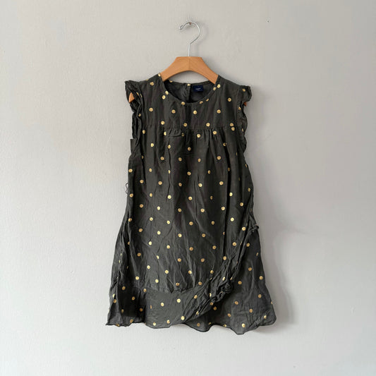 Gap / Dark grey x golden dots dress / 6-7Y