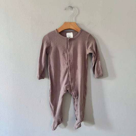Mebie Baby / Brown ribbed romper / 6-12M