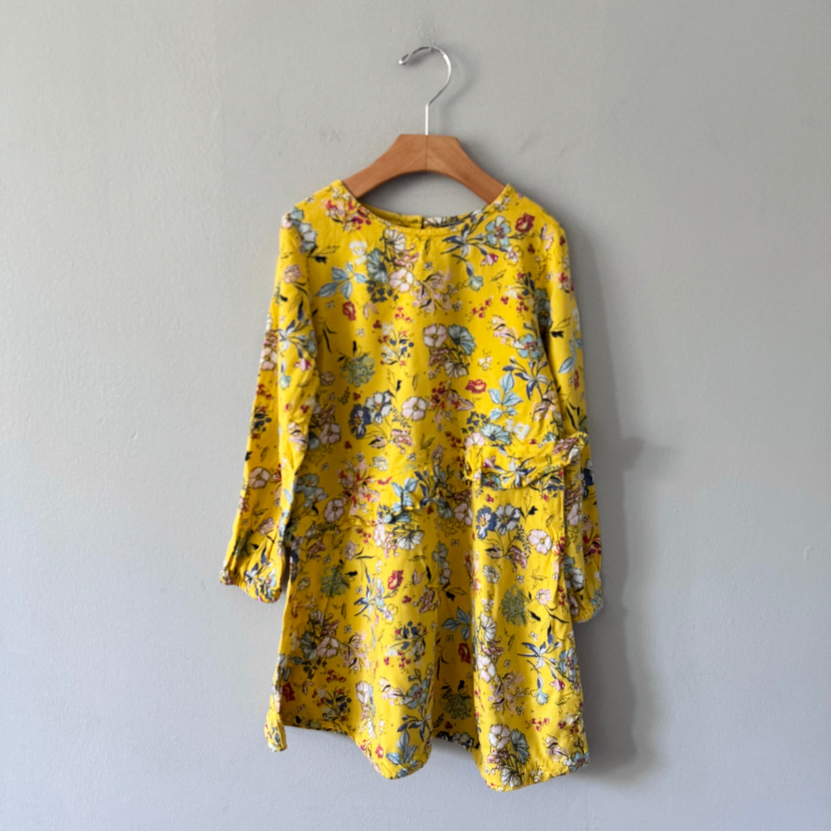 Next / Yellow rayon dress / 7Y