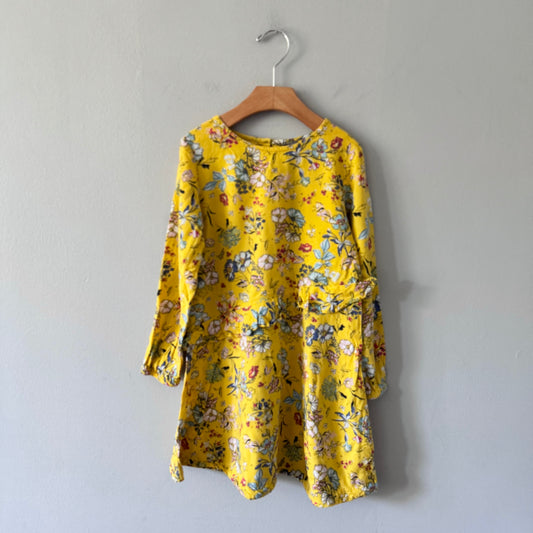 Next / Yellow rayon dress / 7Y