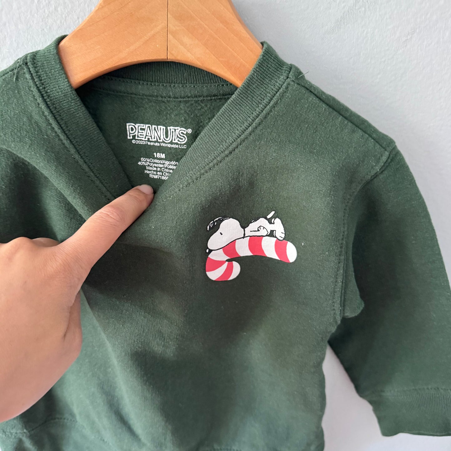 Peanuts / Snoopy green sweatshirt / 18M