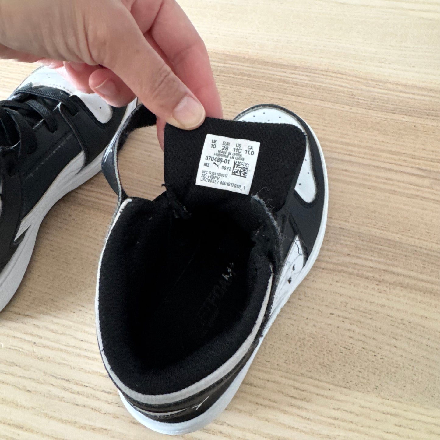 Puma / Black x white high cut sneaker / US11