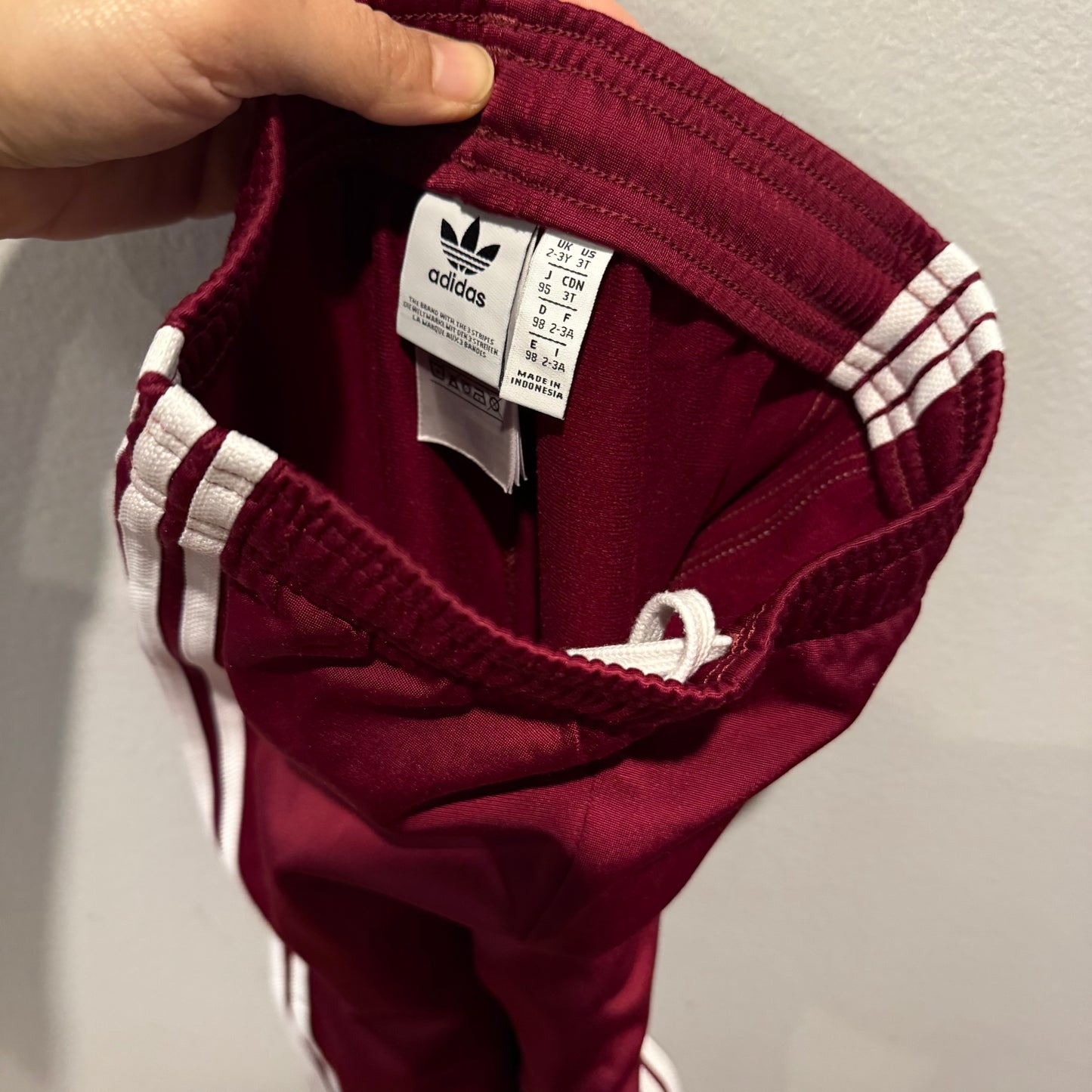 Adidas / Burgundy track suit pants / 2-3Y