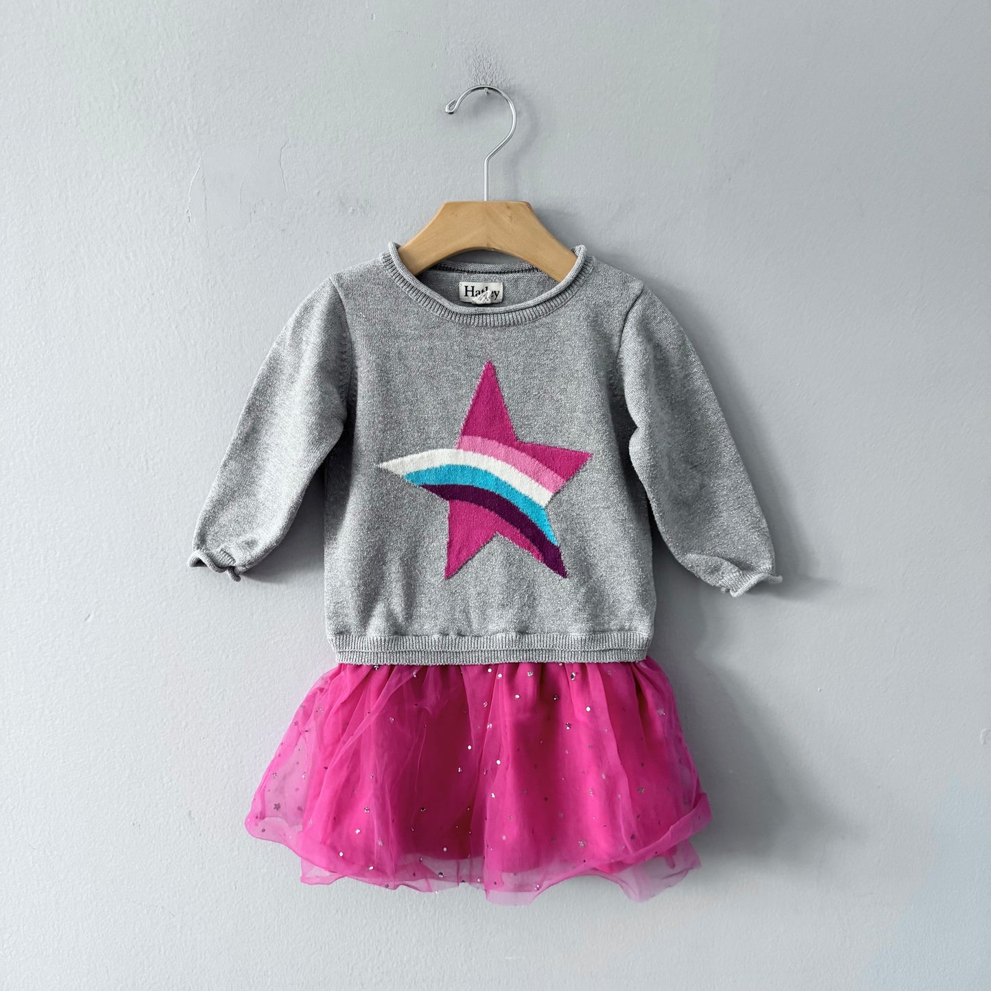 Hatley / Silver knit x star tutu dress / 3Y