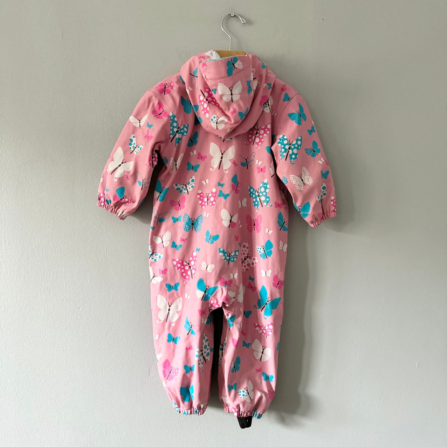 Hatley / Pink x butterfly rainsuit / 18-24M