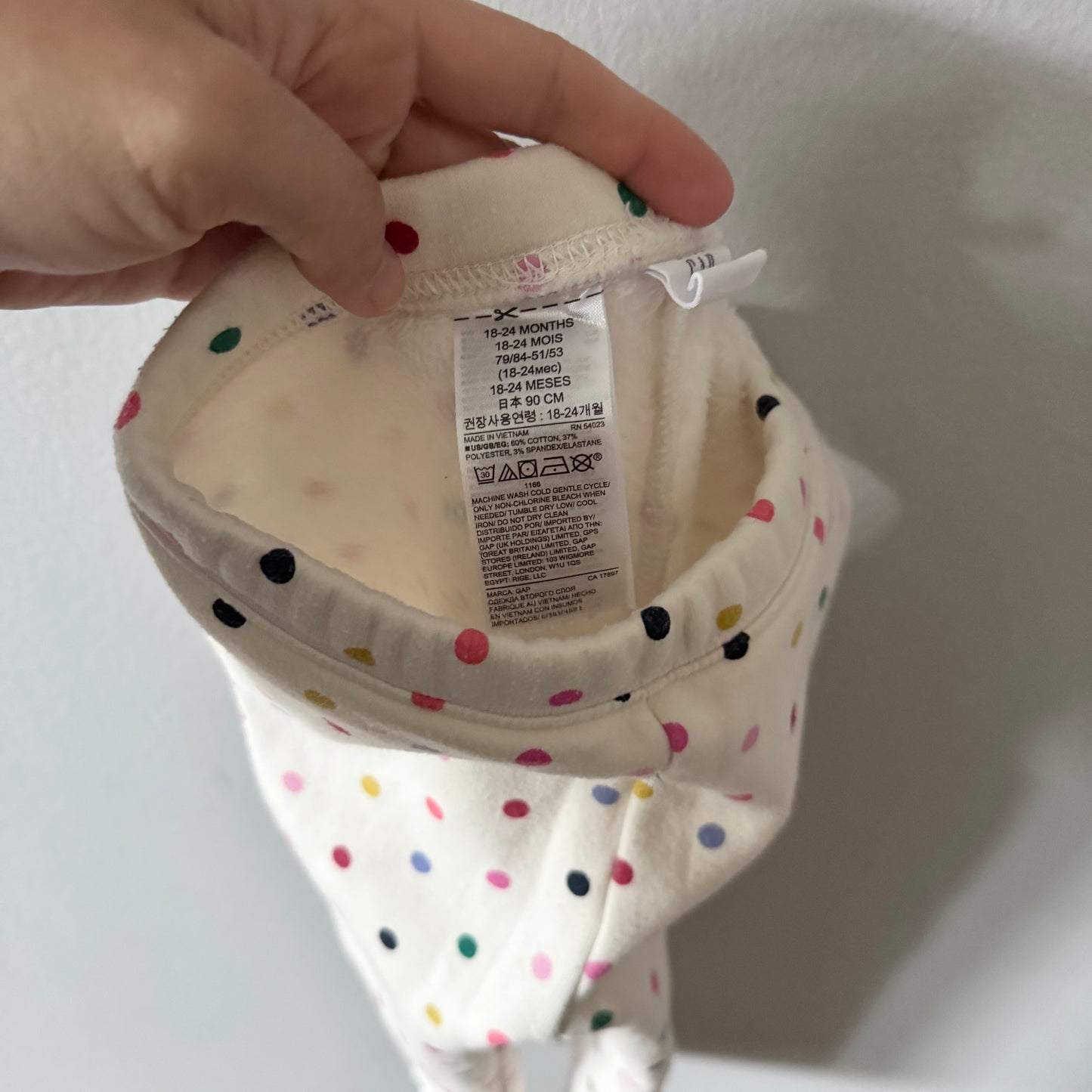 Gap / White x dots lined leggings / 18-24M