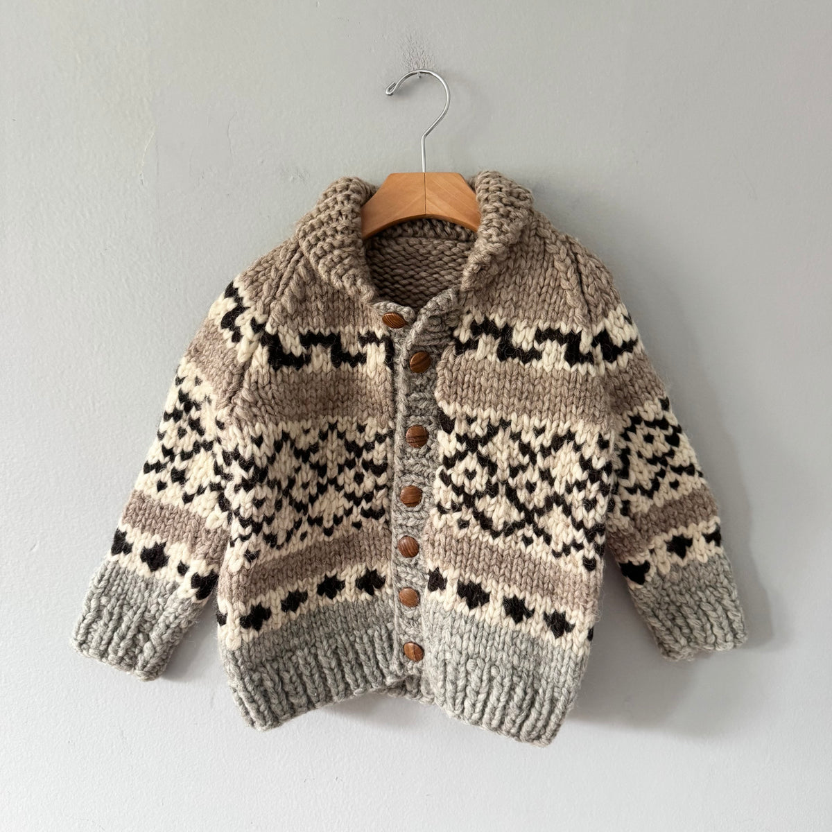 Handmade / Wool knit jacket / 4-5Y