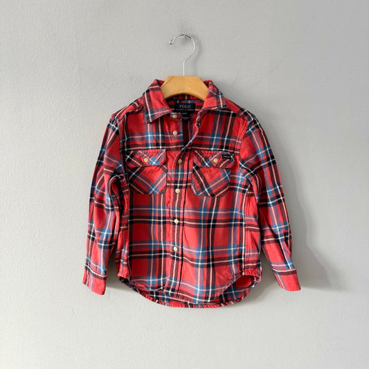 Polo Ralph Lauren / Red blue flannel shirt / 4Y