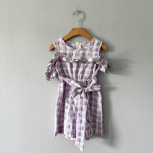 Neon / Purple checked jumpsuit / 2-3Y