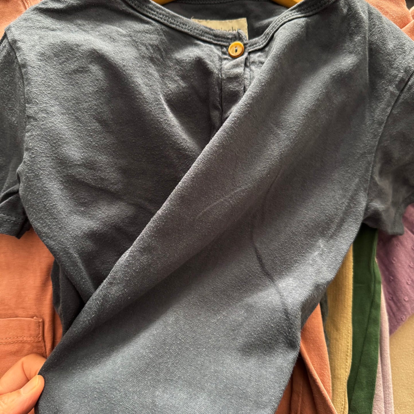 Mini mioche / Dark grey short sleeve romper / 6Y