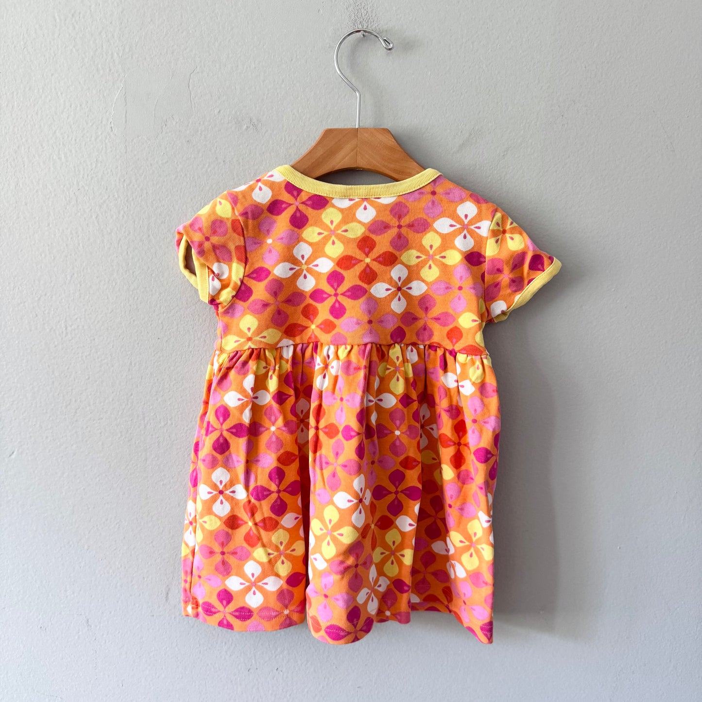Hanna Andersson / Orange x floral dress / 80(12-18M)