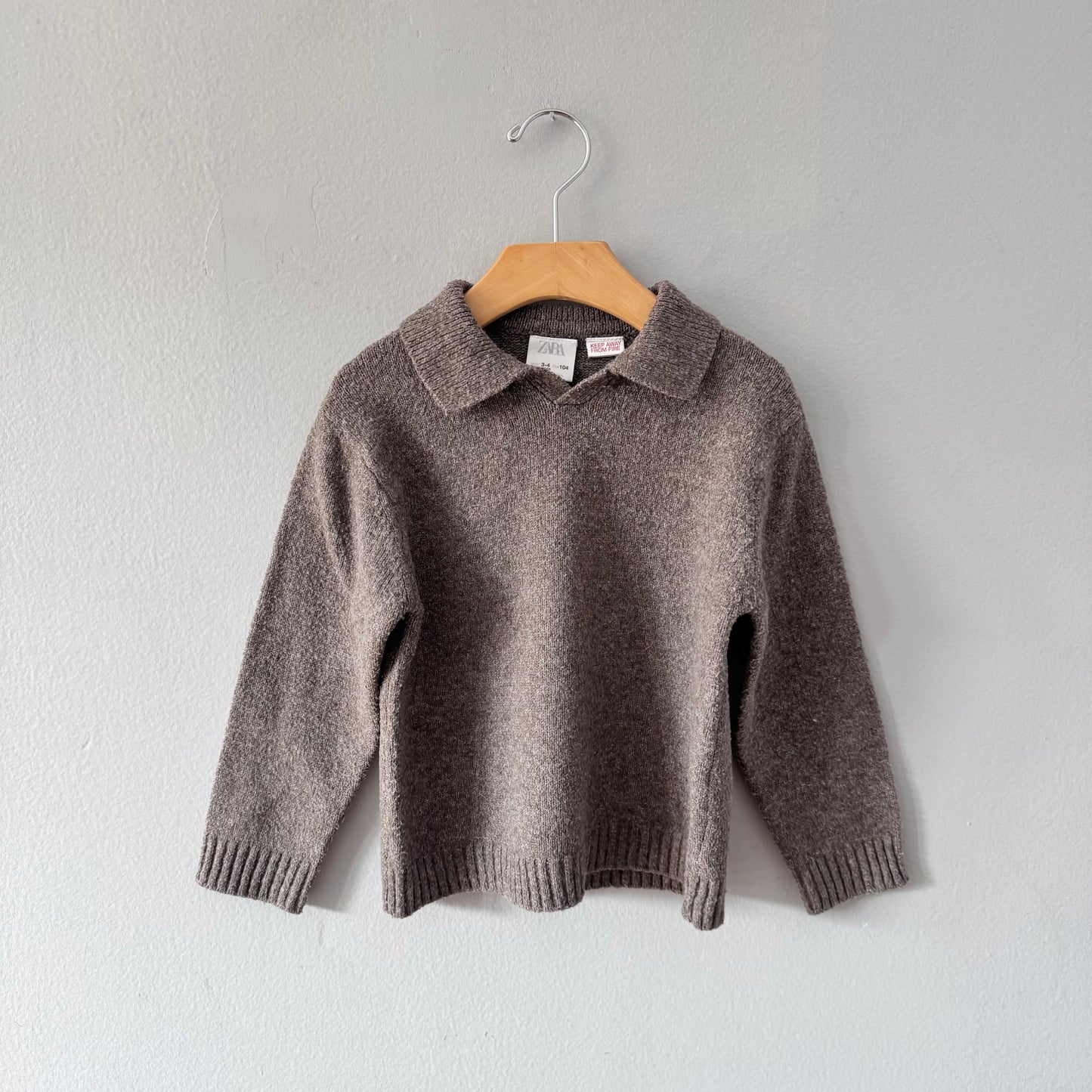 Zara / Brown knit pullover / 3-4Y