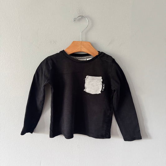 Zara / Black long sleeve shirt / 12-18M