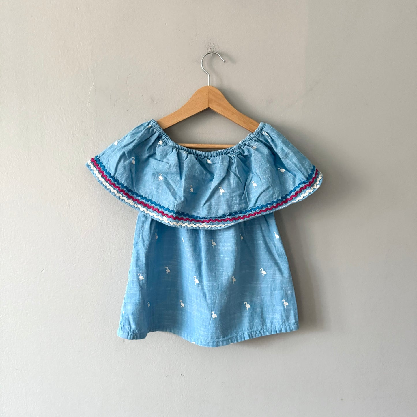 Hatley / Blue flamingo top / 6Y