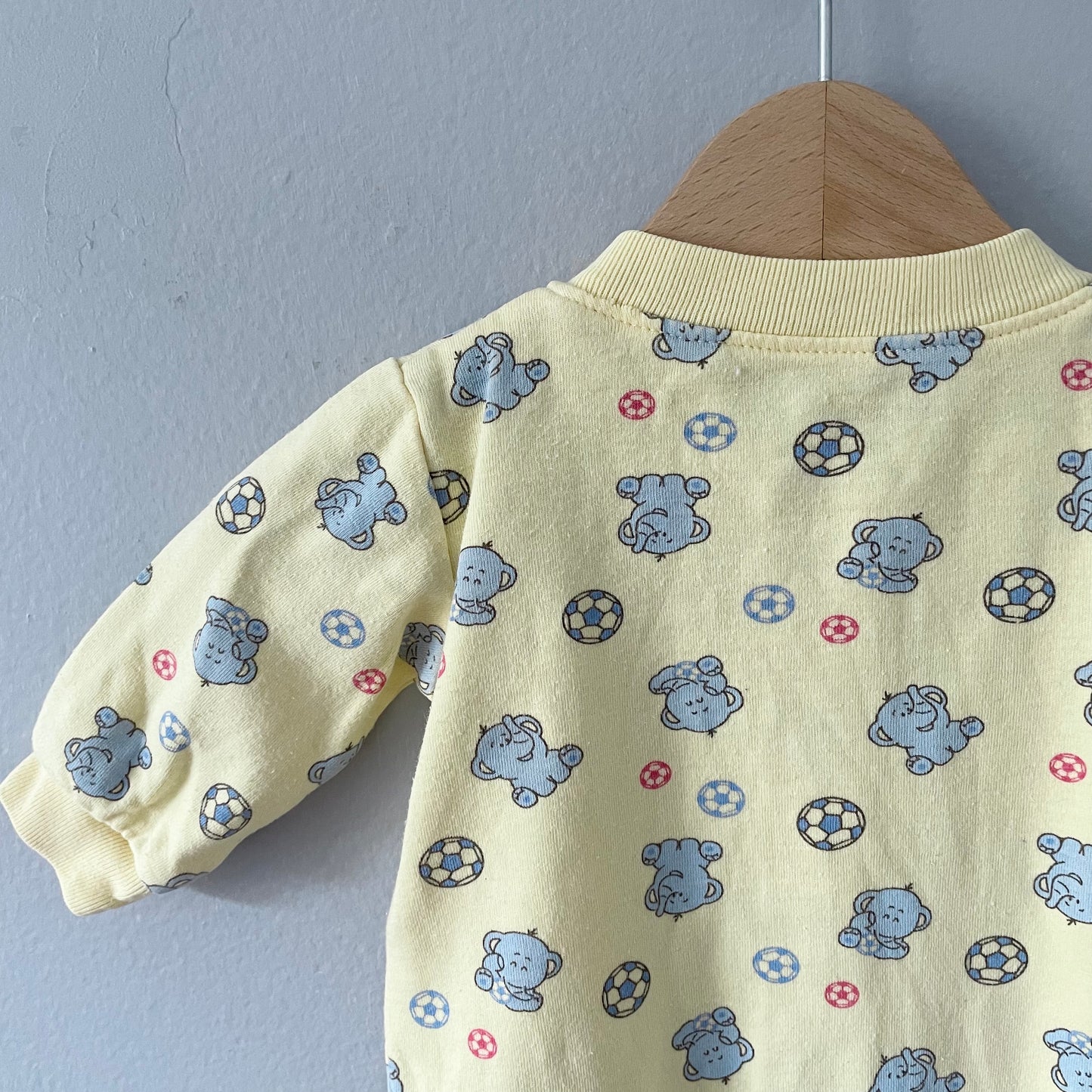 Sears Baby / Yellow x elephant romper / 1M