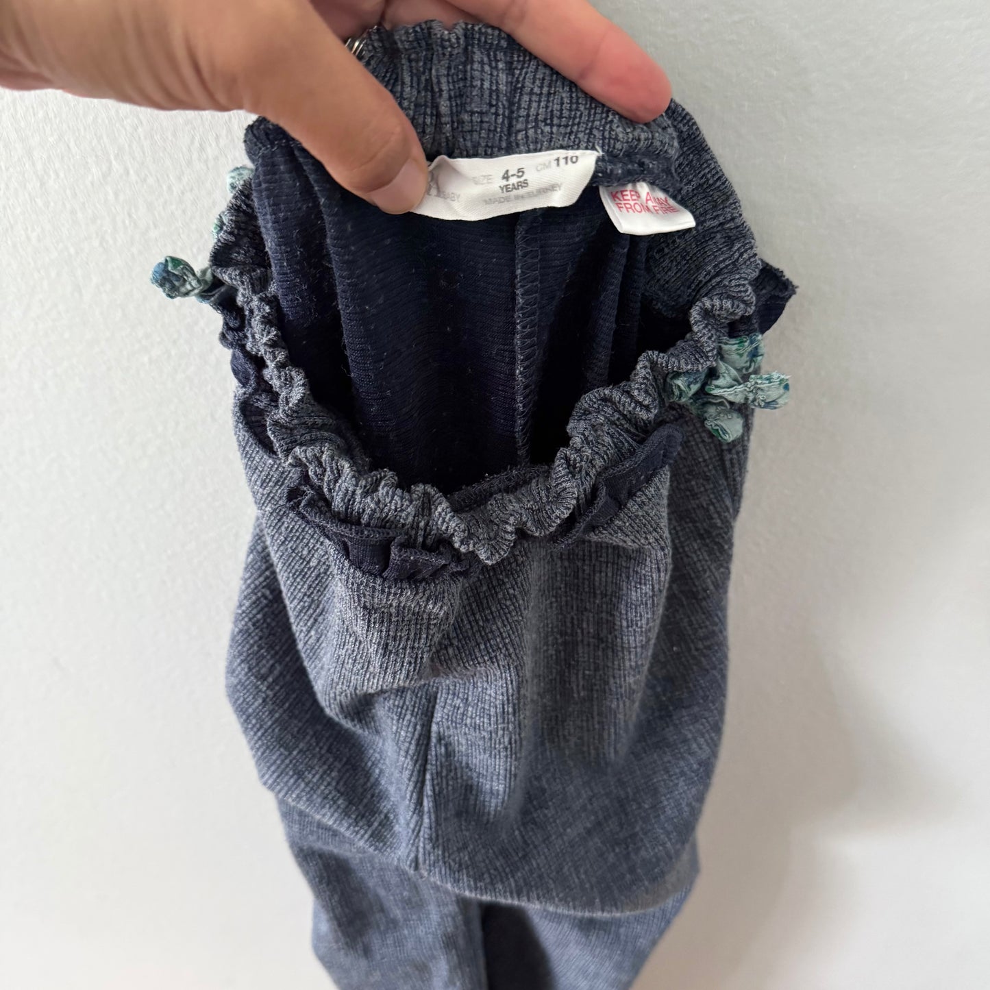 Zara / Navy checked soft pants / 4-5Y
