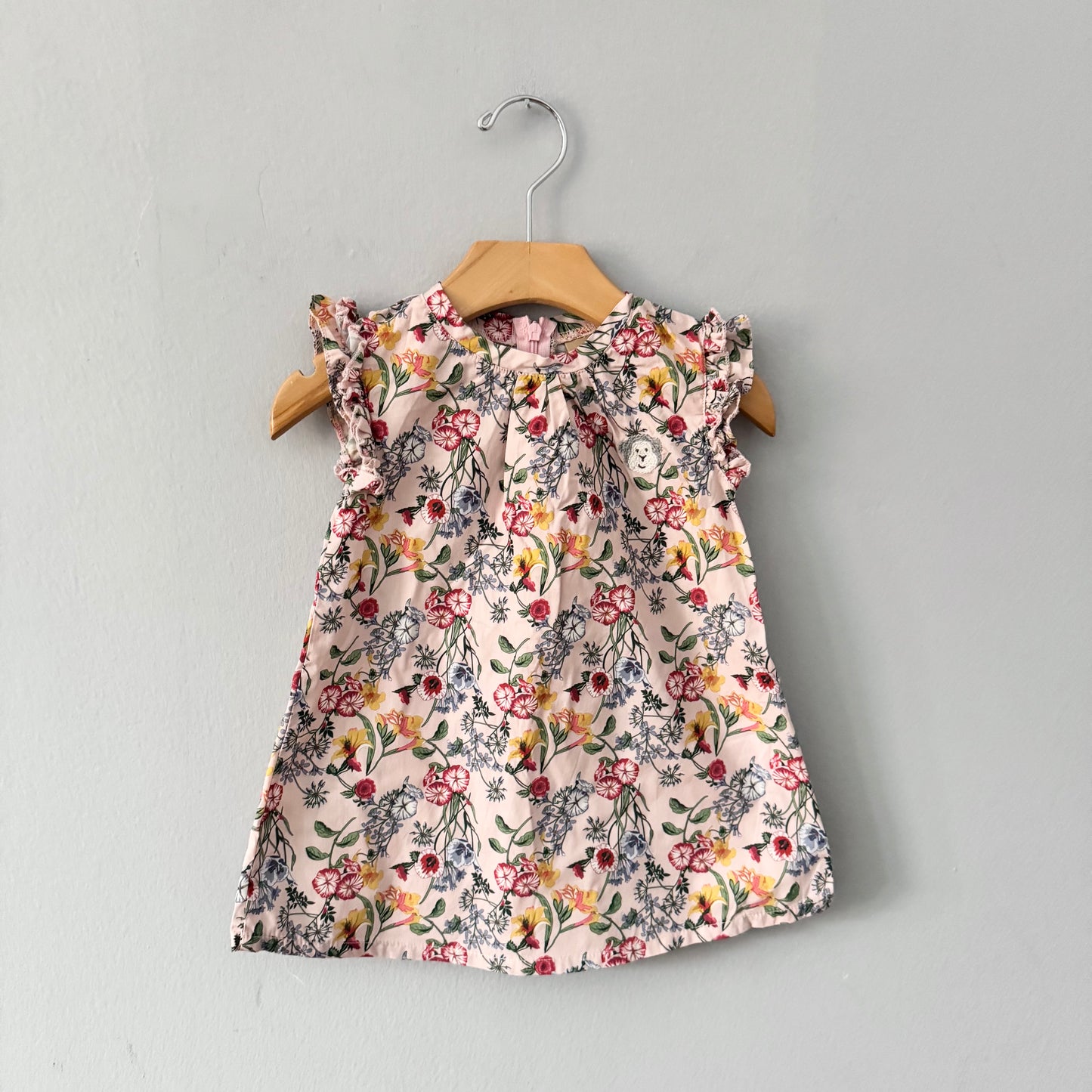Nombril / Robe fleurie rose clair / 74(12M)