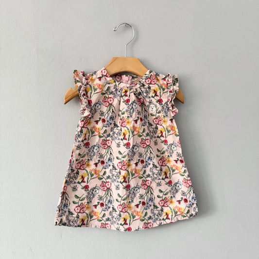 Belly Button / Light pink floral dress / 74(12M)
