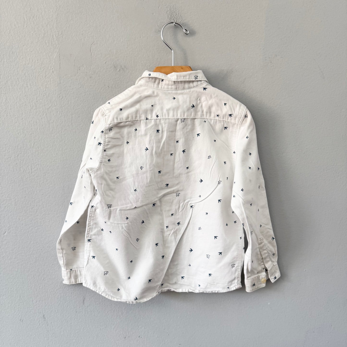 Zara / White x bird shirt / 4-5Y