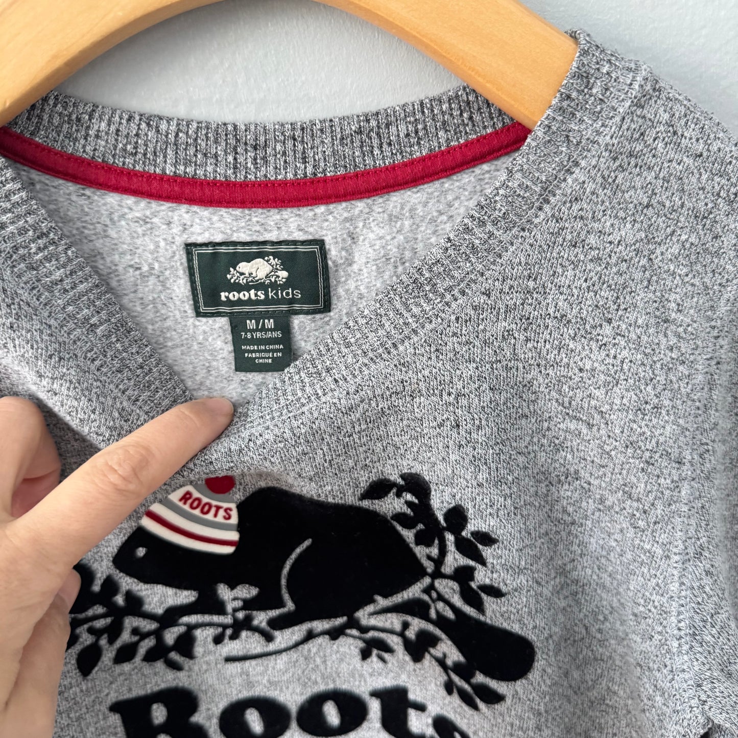 Roots / Salt and pepper sweatshirt / 7-8Y