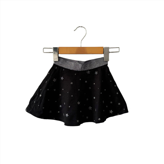 Gap / Black, star cotton x modal skirt / 6-7Y