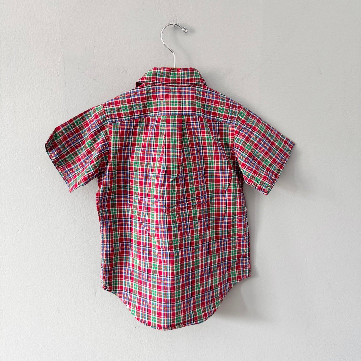 Polo Ralph Lauren / Chemise à carreaux rouge et verte / 4 ans