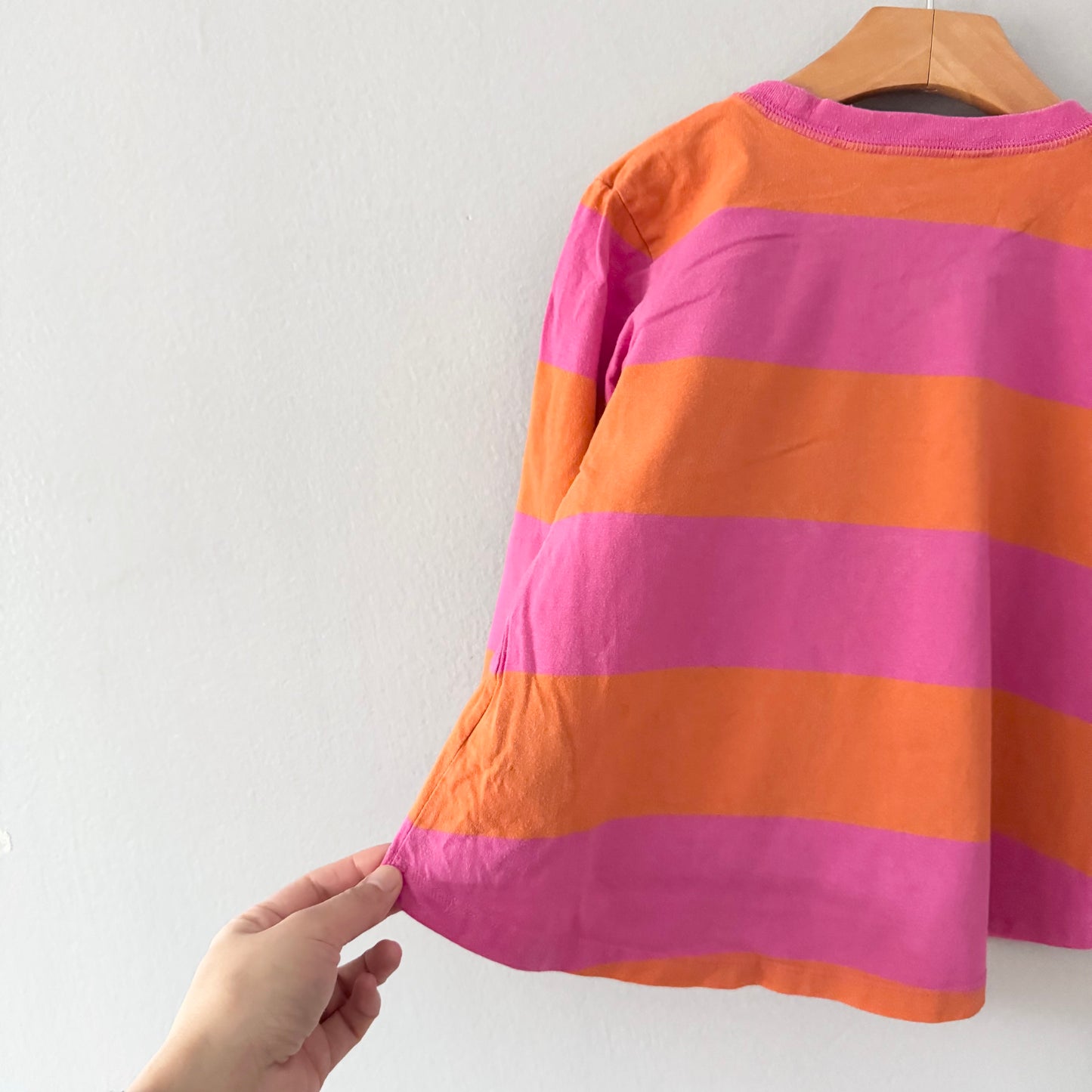 Polo Ralph Lauren / Robe manches longues rayée rose-orange / 4T