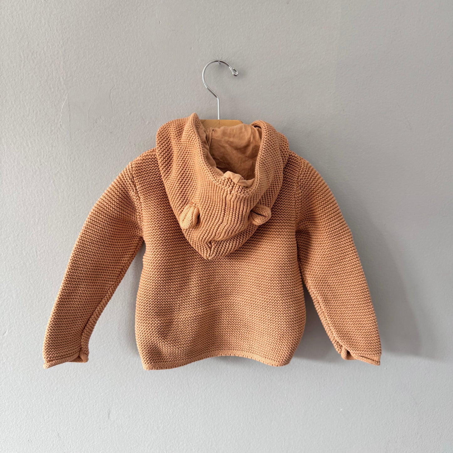 Next / Orange brown cotton knit jacket / 6-7Y(Fits 3Y)
